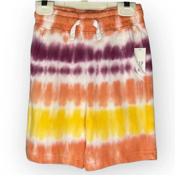 GAP Kids NWT Unisex Bermuda Shorts Multicolour Tie Dye Funky Small 6-7 - Picture 2 of 6